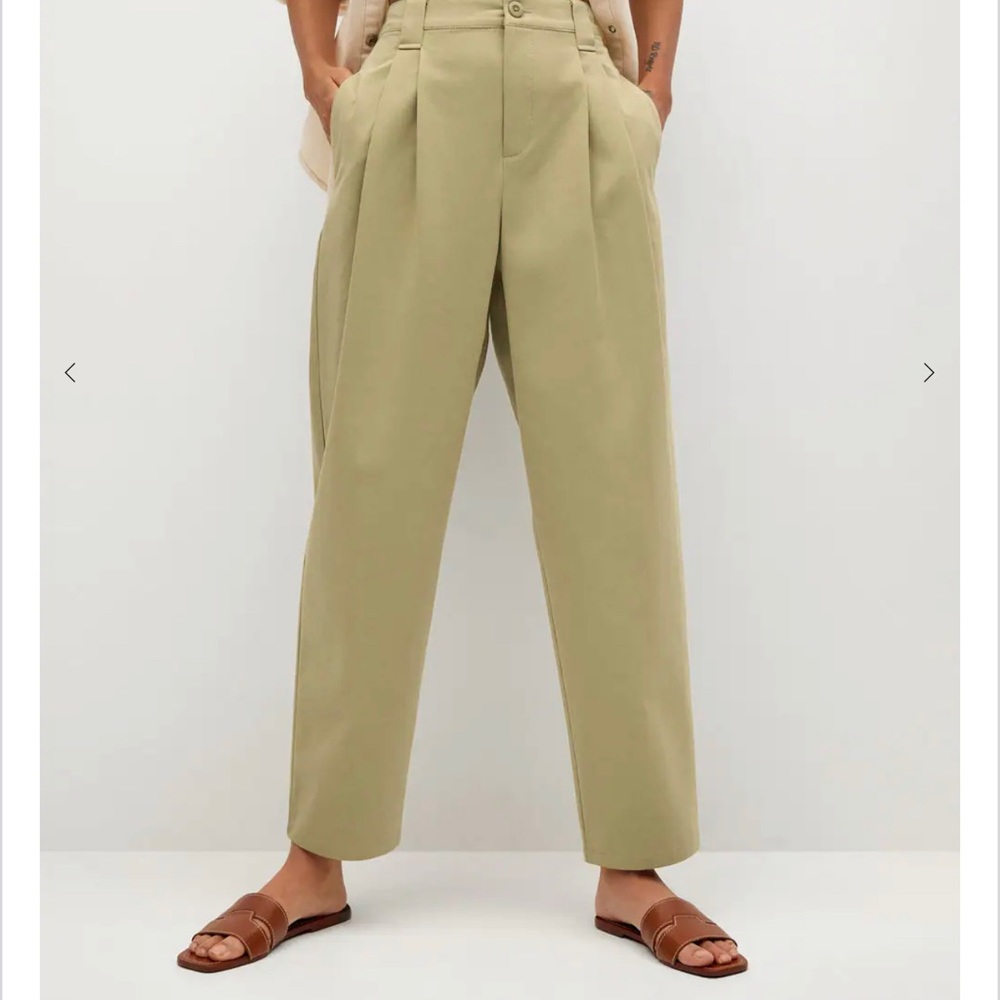 Mango Pleated Straight Trousers